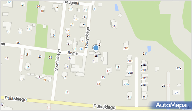Konstancin-Jeziorna, Toczyskiego Józefa, 2B, mapa Konstancin-Jeziorna