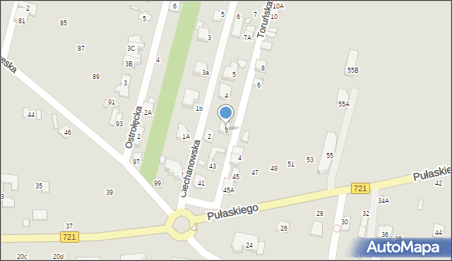 Konstancin-Jeziorna, Toruńska, 3, mapa Konstancin-Jeziorna