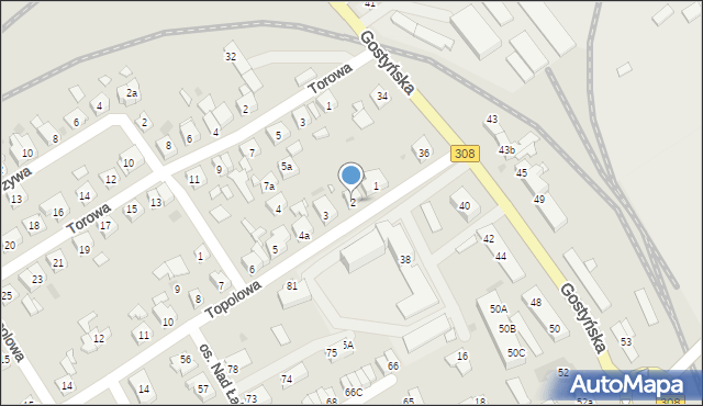 Kościan, Topolowa, 2, mapa Kościan