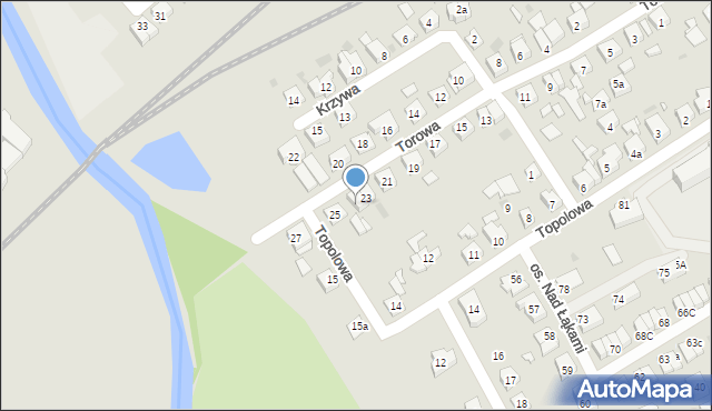 Kościan, Torowa, 23a, mapa Kościan