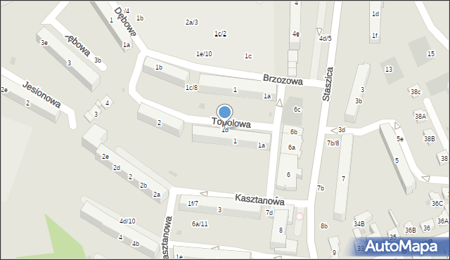 Kościerzyna, Topolowa, 1d, mapa Kościerzyna
