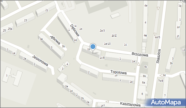 Kościerzyna, Topolowa, 2c, mapa Kościerzyna