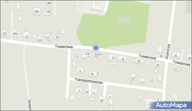 Kościerzyna, Towarowa, 12, mapa Kościerzyna