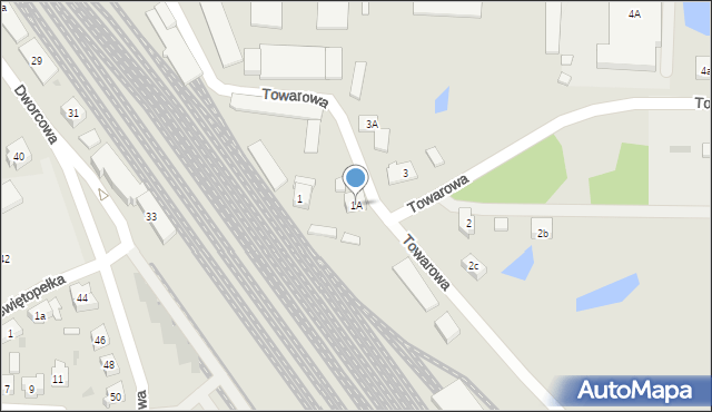 Kościerzyna, Towarowa, 1A, mapa Kościerzyna