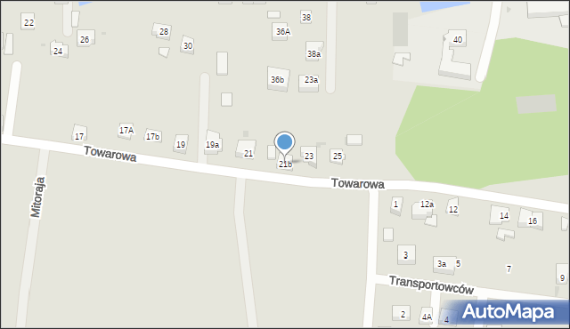 Kościerzyna, Towarowa, 21b, mapa Kościerzyna