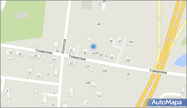Kościerzyna, Towarowa, 37, mapa Kościerzyna