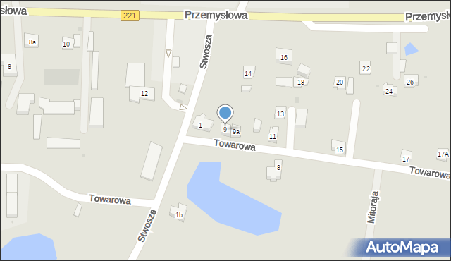 Kościerzyna, Towarowa, 9, mapa Kościerzyna
