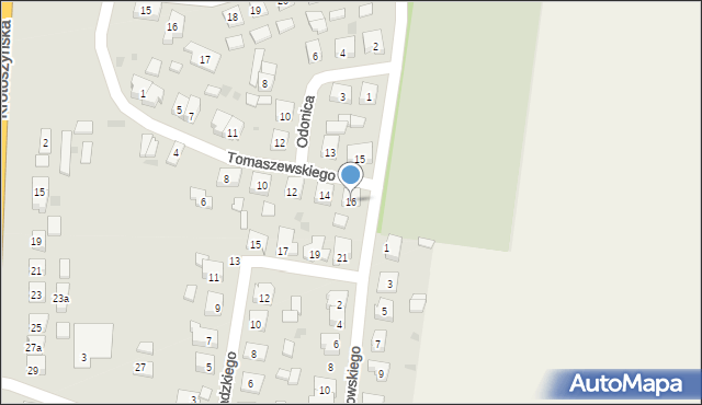 Koźmin Wielkopolski, Tomaszewskiego Mariana, dh., 16, mapa Koźmin Wielkopolski