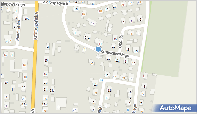 Koźmin Wielkopolski, Tomaszewskiego Mariana, dh., 8, mapa Koźmin Wielkopolski