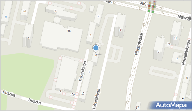 Kraków, Tokarskiego Juliana, 6, mapa Krakowa