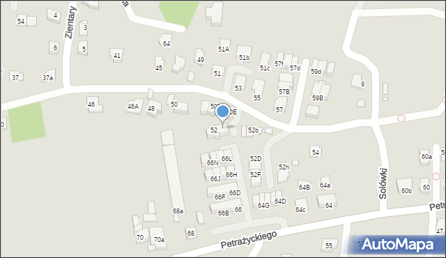 Kraków, Topografów, 52A, mapa Krakowa