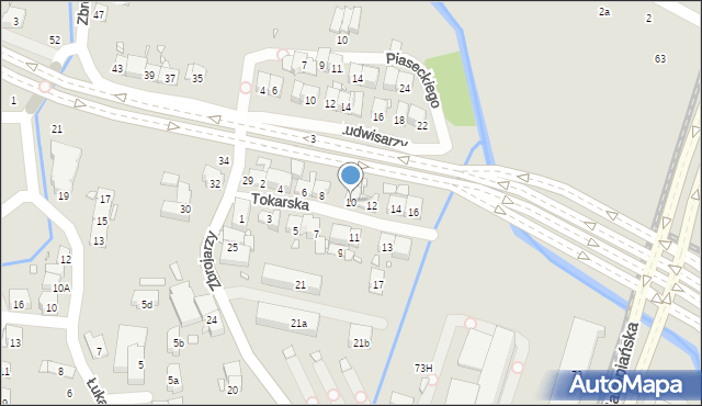 Kraków, Tokarska, 10, mapa Krakowa