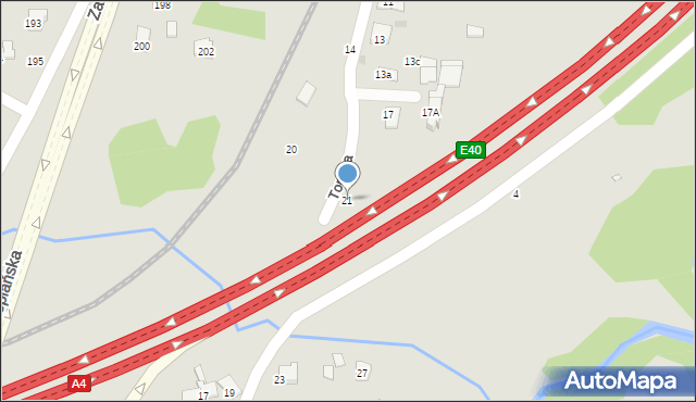 Kraków, Torowa, 21, mapa Krakowa