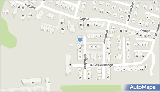 Kraków, Tochowicza Leona, 14, mapa Krakowa