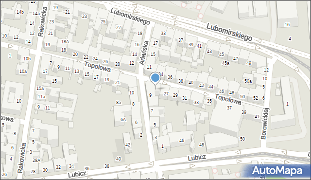 Kraków, Topolowa, 25, mapa Krakowa