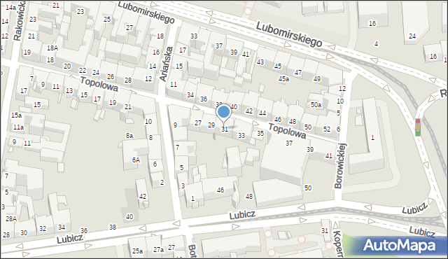 Kraków, Topolowa, 31, mapa Krakowa