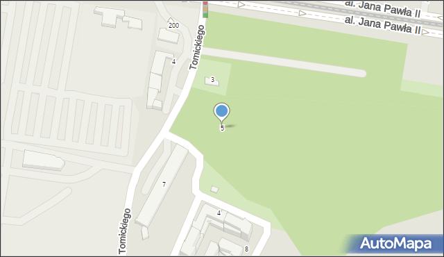 Kraków, Tomickiego Piotra, bp., 5, mapa Krakowa