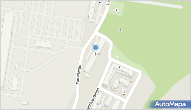 Kraków, Tomickiego Piotra, bp., 7, mapa Krakowa