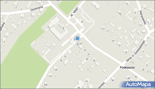 Krasnobród, Tomaszowska, 20, mapa Krasnobród