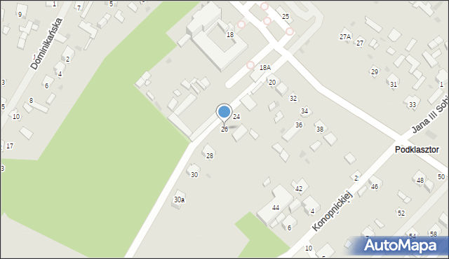 Krasnobród, Tomaszowska, 26, mapa Krasnobród