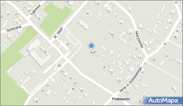 Krasnobród, Tomaszowska, 27A, mapa Krasnobród