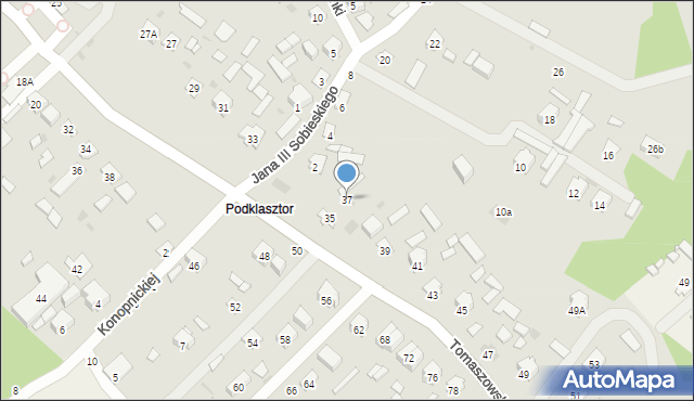 Krasnobród, Tomaszowska, 37, mapa Krasnobród