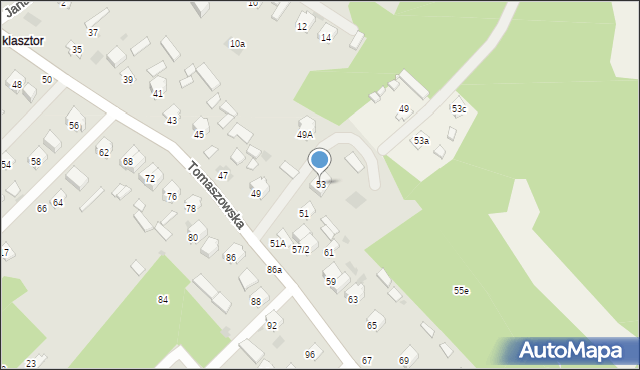 Krasnobród, Tomaszowska, 53, mapa Krasnobród