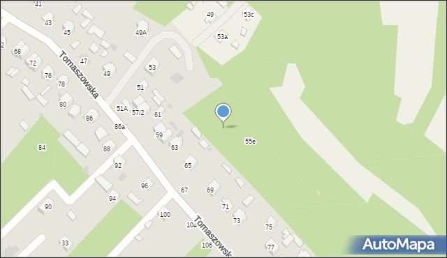 Krasnobród, Tomaszowska, 55d, mapa Krasnobród