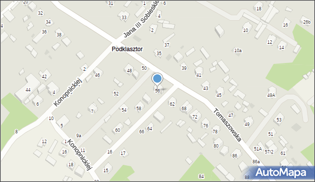 Krasnobród, Tomaszowska, 56, mapa Krasnobród