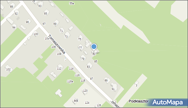 Krasnobród, Tomaszowska, 81, mapa Krasnobród