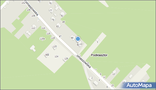Krasnobród, Tomaszowska, 91, mapa Krasnobród