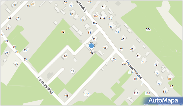 Krasnobród, Tomaszowska, 94, mapa Krasnobród