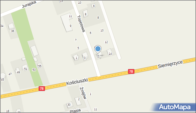 Kroczyce, Topolowa, 2, mapa Kroczyce
