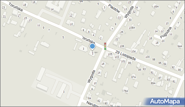 Kutno, Toruńska, 1, mapa Kutno