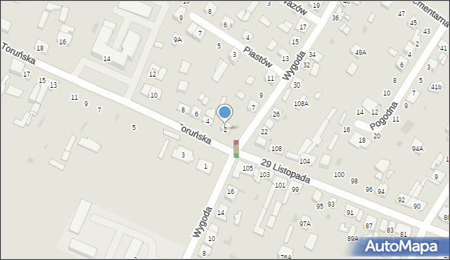 Kutno, Toruńska, 2, mapa Kutno