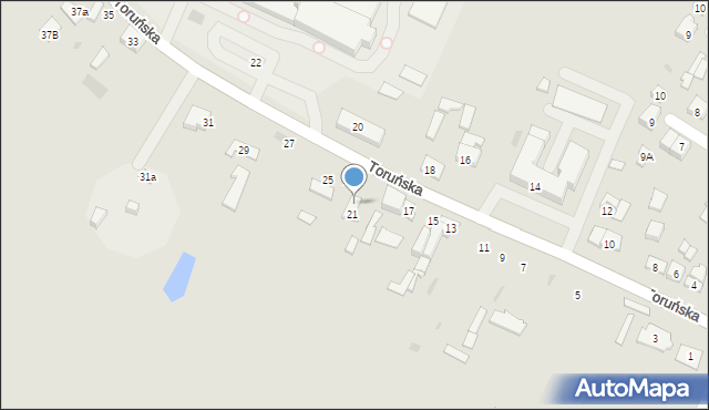 Kutno, Toruńska, 21a, mapa Kutno
