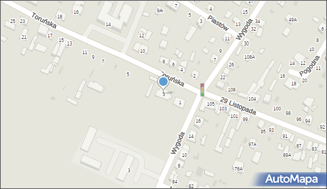 Kutno, Toruńska, 3, mapa Kutno