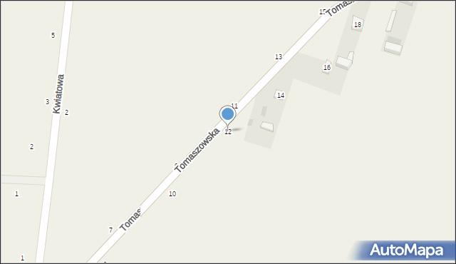 Kwiatkówka, Tomaszowska, 12, mapa Kwiatkówka