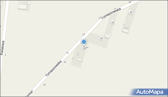 Kwiatkówka, Tomaszowska, 14, mapa Kwiatkówka