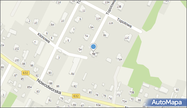 Łajski, Topolowa, 5B, mapa Łajski