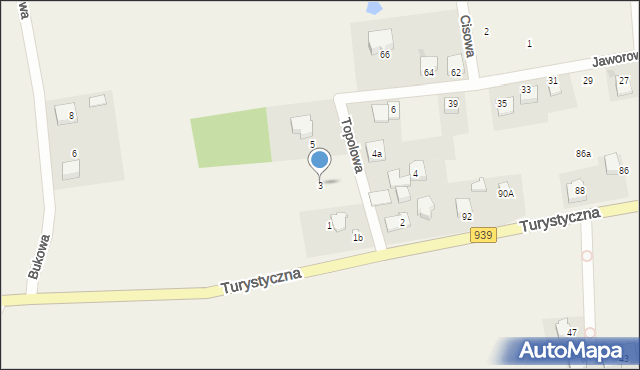 Łąka, Topolowa, 3, mapa Łąka