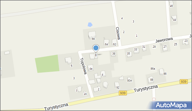 Łąka, Topolowa, 6, mapa Łąka
