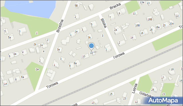 Łask, Torowa, 12, mapa Łask