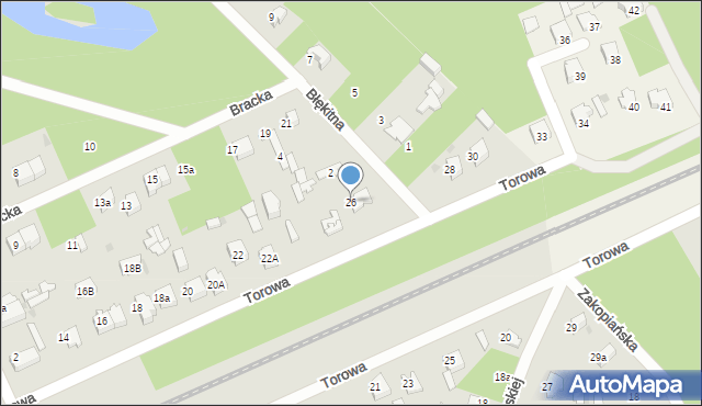 Łask, Torowa, 26, mapa Łask