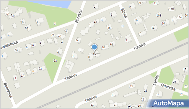 Łask, Torowa, 8a, mapa Łask