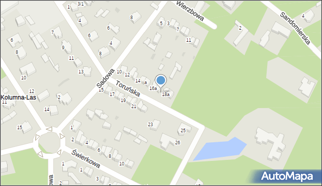 Łask, Toruńska, 18, mapa Łask