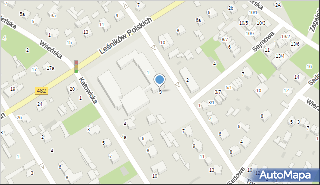 Łask, Toruńska, 3, mapa Łask