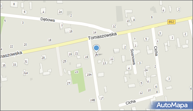 Łaszczów, Tomaszowska, 15, mapa Łaszczów