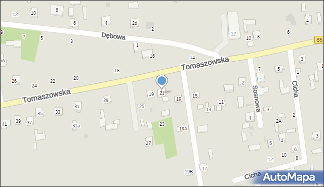 Łaszczów, Tomaszowska, 21, mapa Łaszczów