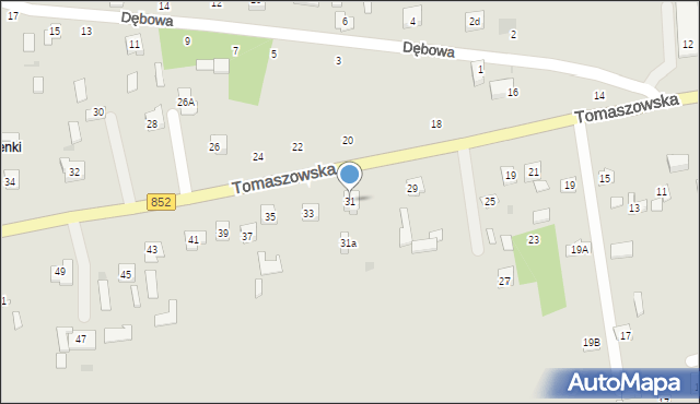 Łaszczów, Tomaszowska, 31, mapa Łaszczów